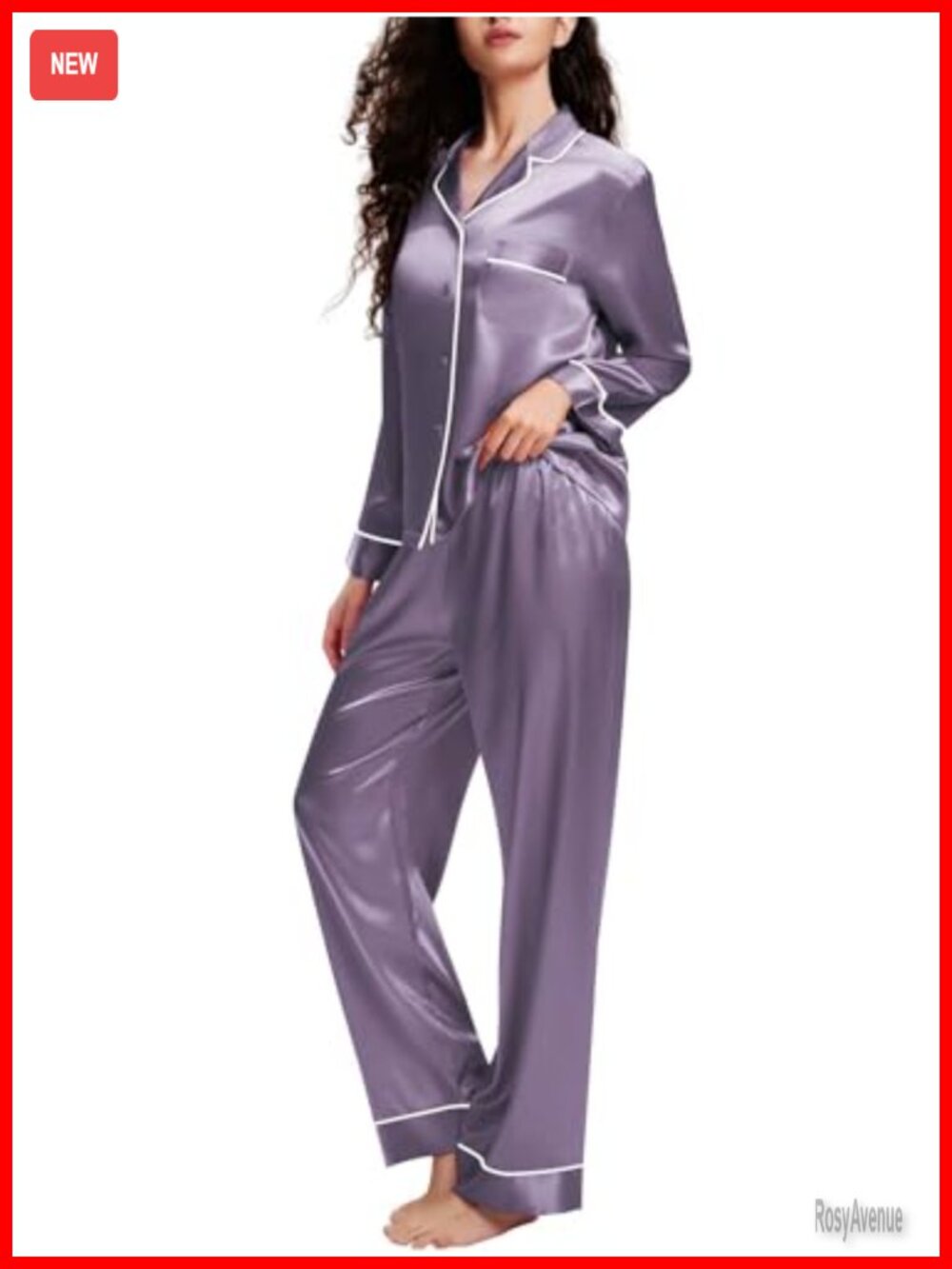 Silk Satin Women's Pajama Set Button Down Sleepwear Loungewear - Picture 1 of 6